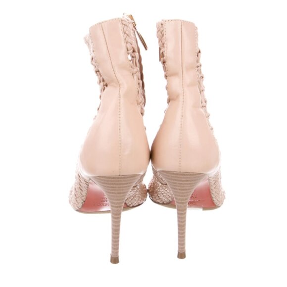 BALDININi Crocheted Leather Ankle Booties/Heels - Picture 4 of 5